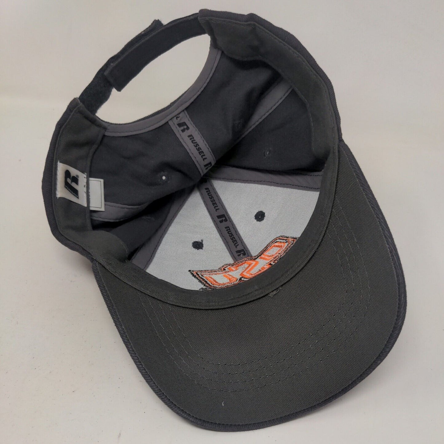 Russell Athletic Mens Strapback Hat Gray Oklahoma State Cowboys Embroidered Logo