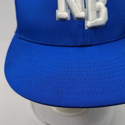 NB Fitted Hat Blue S/M Embroidered Solid Laser Cut Pacific Headwear