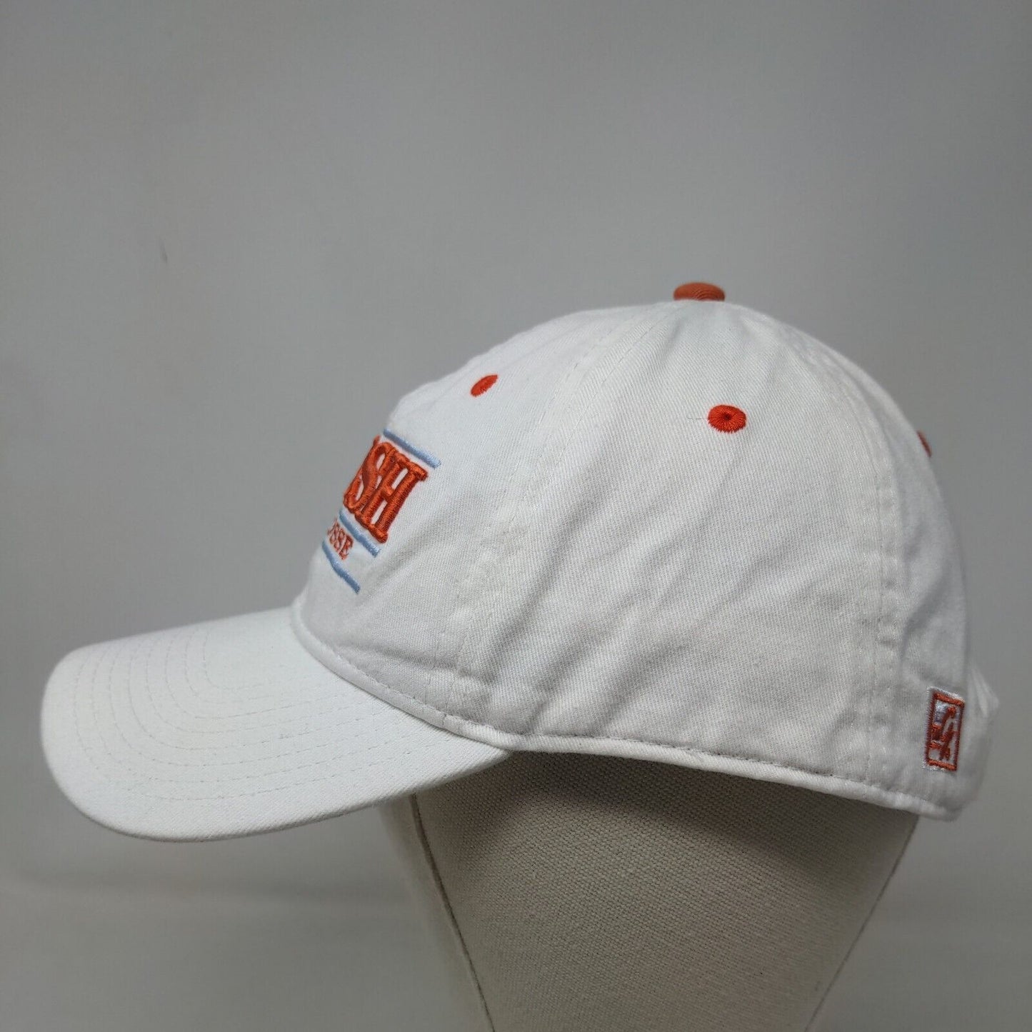 The Game Men's Slideback Hat White OSFM Embroidered Orange Crush Lacrosse Logo