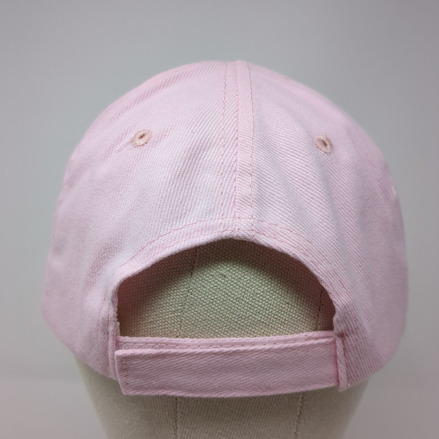 DYNON Strapback Hat Pink One Size Adjustable Embroidered 6 Panel Cotton
