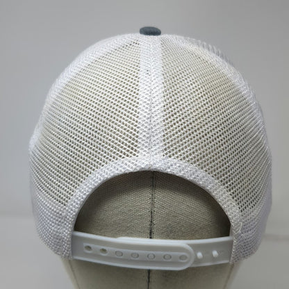 Arcadian Outfitters Trucker Hat Gray Gold White One Size Leather Patch Jackalope