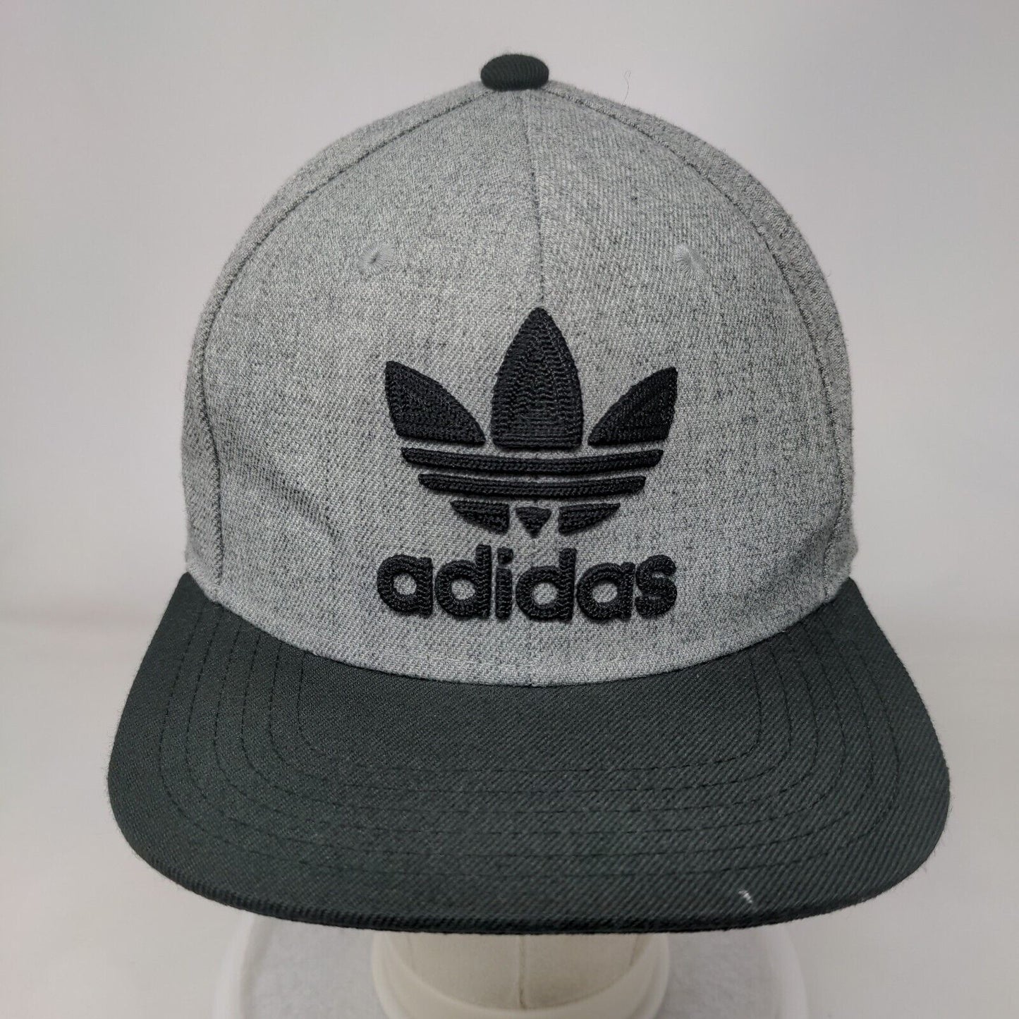 Adidas Snapback Hat Gray OSFM Adjustable Embroidered Trefoil Vented Holes
