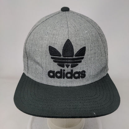 Adidas Snapback Hat Gray OSFM Adjustable Embroidered Trefoil Vented Holes