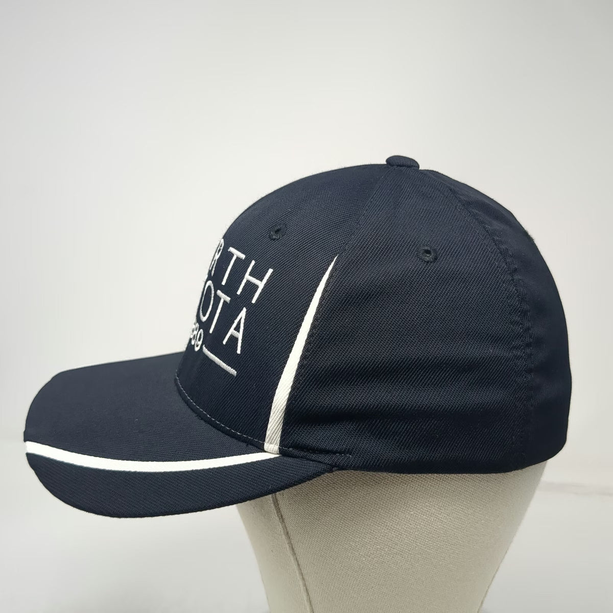 Sport-Tek Baseball Cap Black XL North Dakota 1889 Contrast Piping Flexfit hat