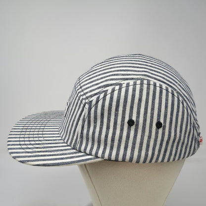 Primitive 5 Panel Blue White One Size Hickory Stripe Strapback Skateboarding Hat