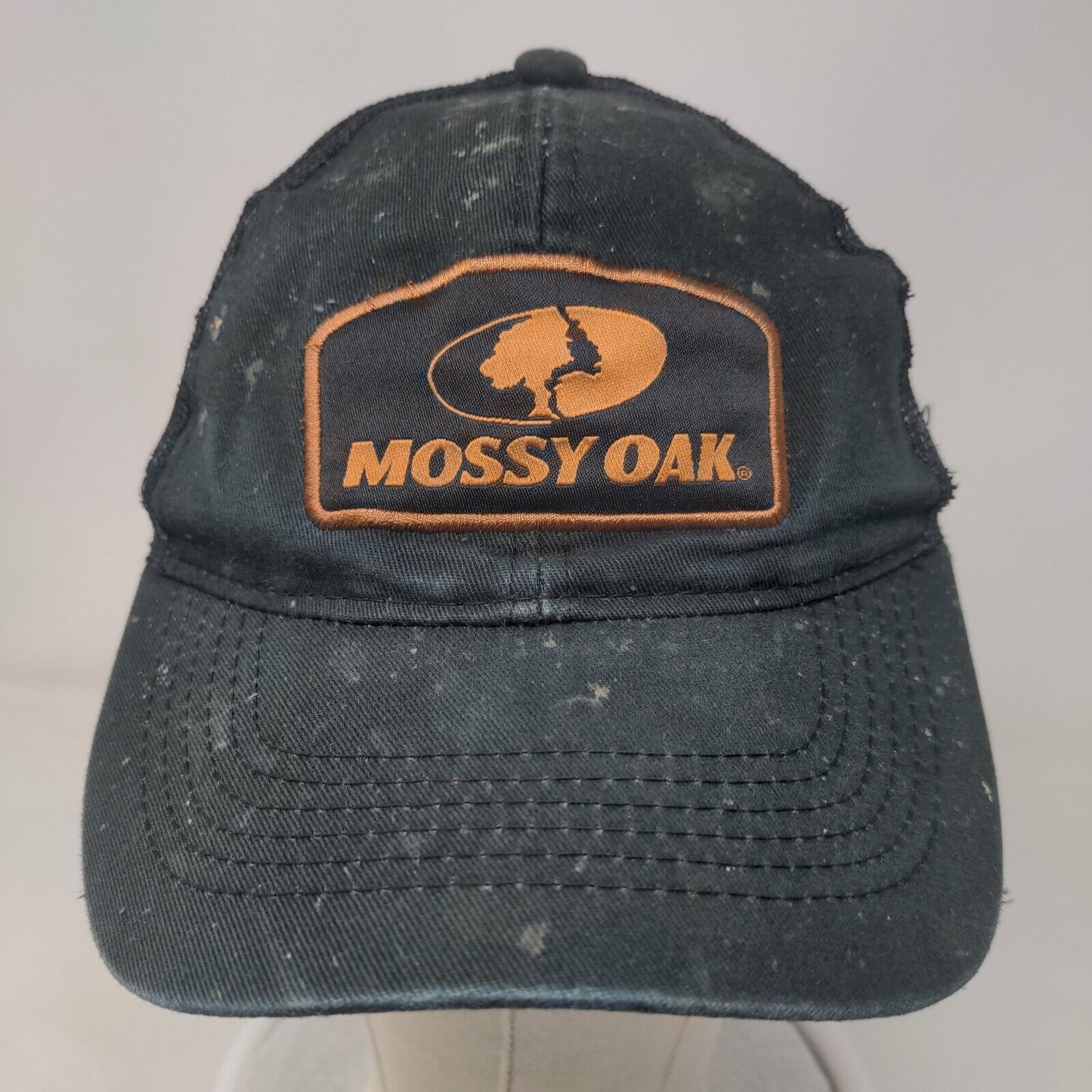 Mossy Oak Snapback Trucker Hat Black One Size Adjustable Embroidered Outdoor Cap