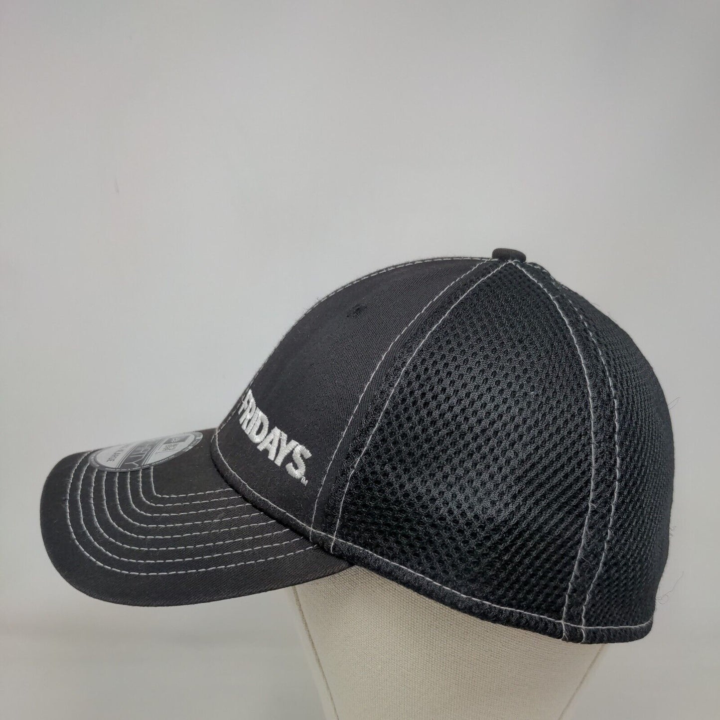 Fridays Fitted Mesh Back Hat Black L/XL Embroidered New Era 39Thirty