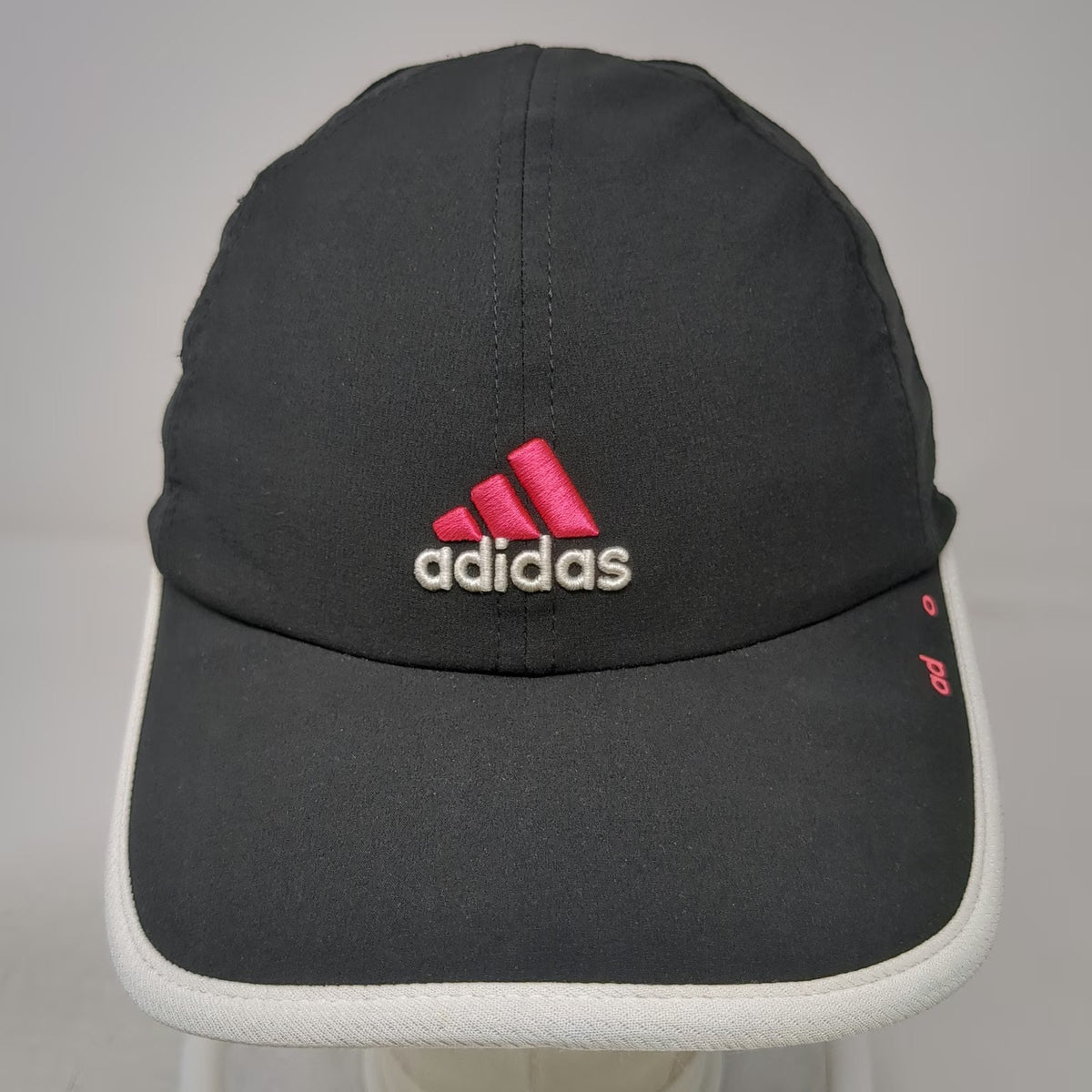 Adidas Baseball Cap Black One Size Strapback Climalite Mesh Pink Logo Piping Hat