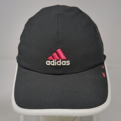 Adidas Baseball Cap Black One Size Strapback Climalite Mesh Pink Logo Piping Hat