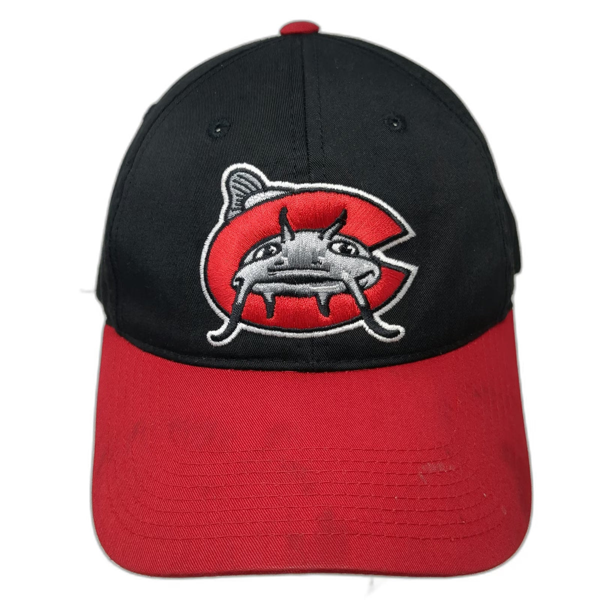 Carolina Mudcats MiLB Outdoor Cap Snapback Black Red One Size Logo Hat Two Tone