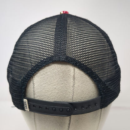 Vans Trucker Hat Black Floral Pink White One Size Mesh Snapback Flat Brim Logo