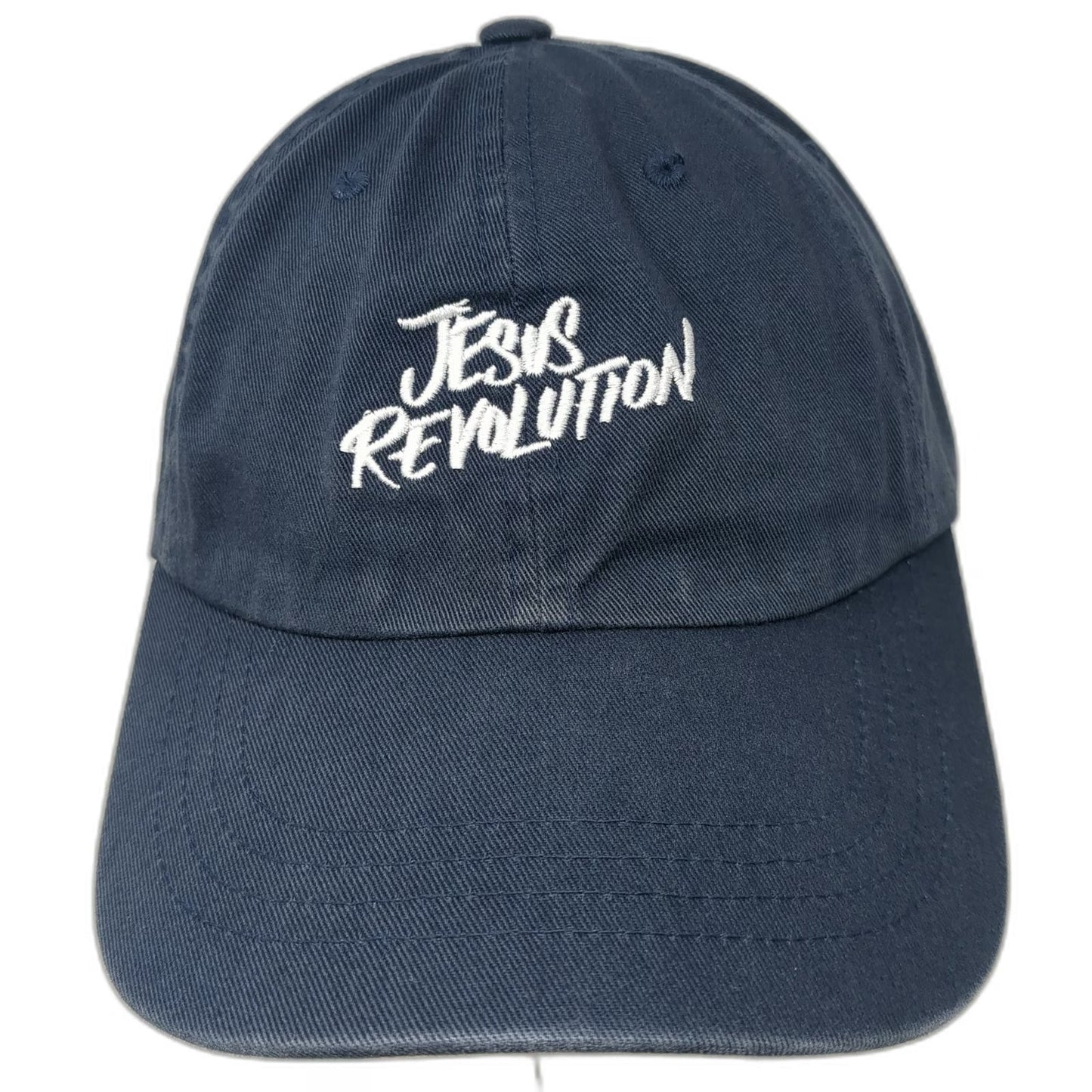 Yupoong Jesus Revolution Baseball Cap Blue One Size Embroidered Slideback Hat
