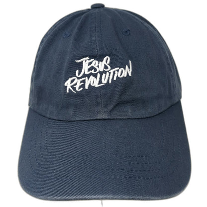 Yupoong Jesus Revolution Baseball Cap Blue One Size Embroidered Slideback Hat