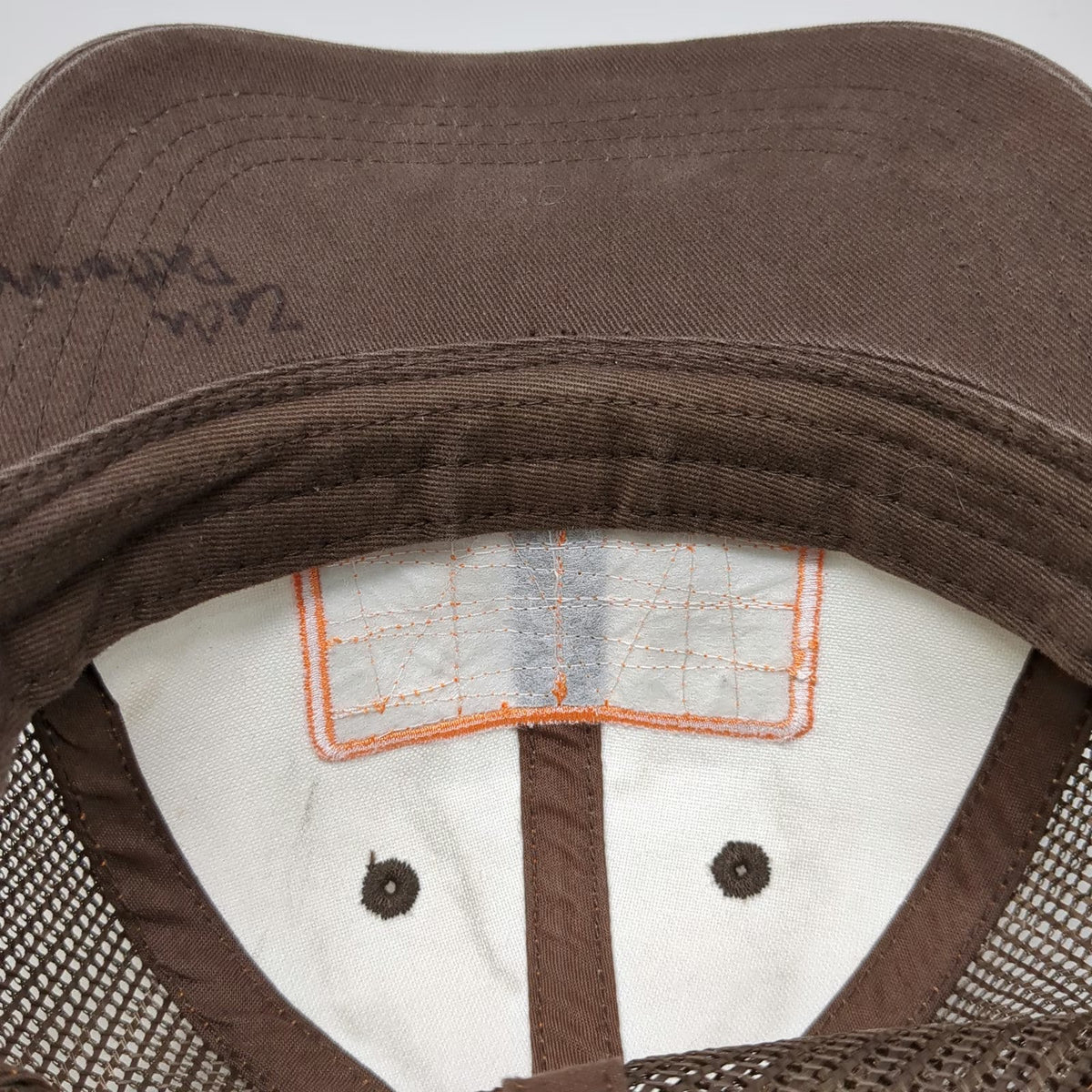 Costa Baseball Cap Brown One Size Fish Skeleton Patch Mesh Back Strapback Hat