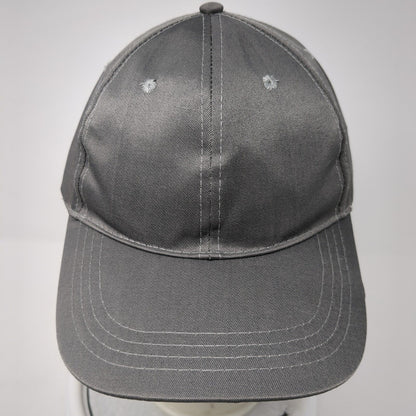Unbranded Strapback Hat Gray One Size Adjustable Vented Holes 6 Panel Blank