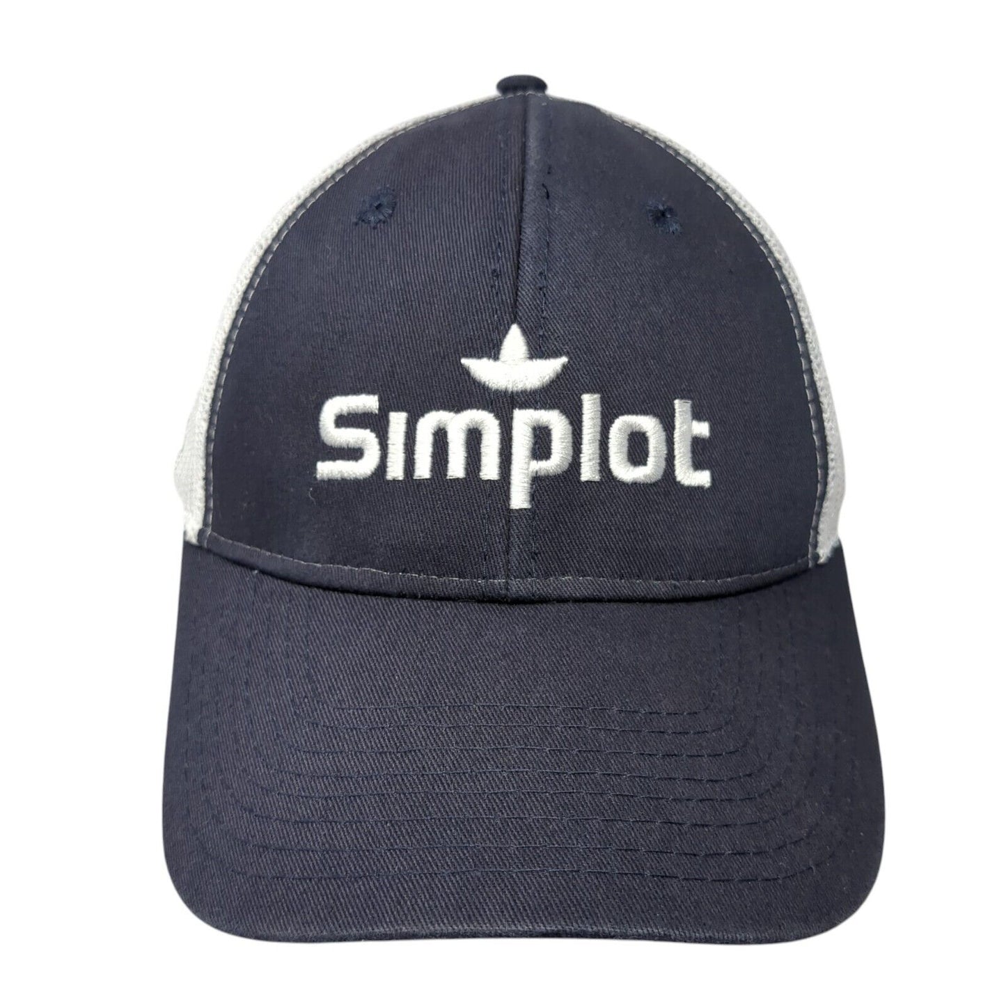 Simplot Snapback Mesh Back Trucker Hat Blue One Size Colorblock 6 Panel