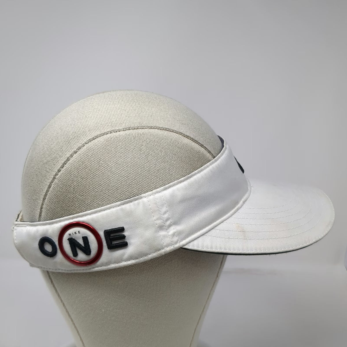 Nike Golf Visor White One Size Swoosh Nike One VR Victory Red Polyester Hat