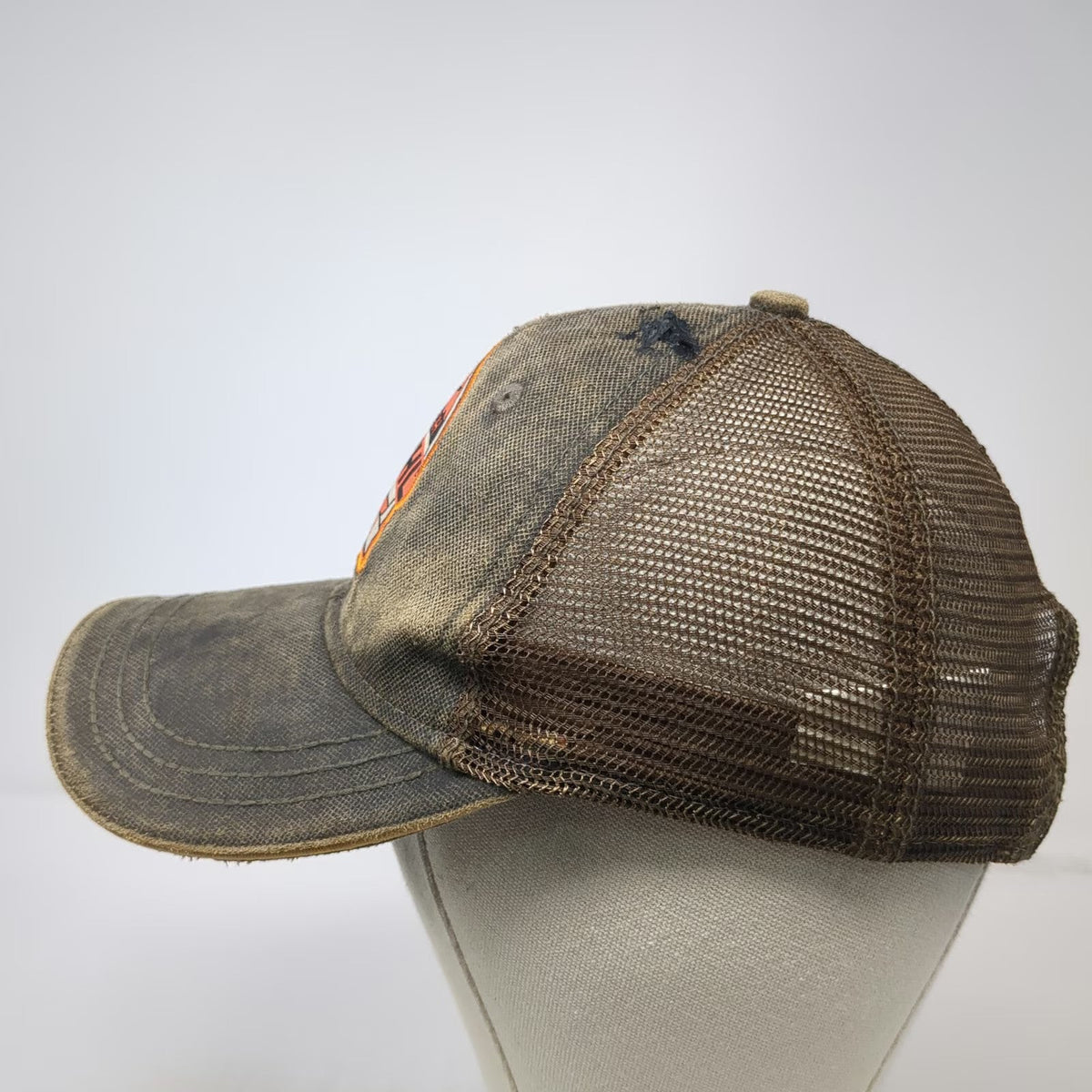 STIHL Baseball Cap Brown One Size Mesh Back Patch Strapback Chainsaw Tough hat