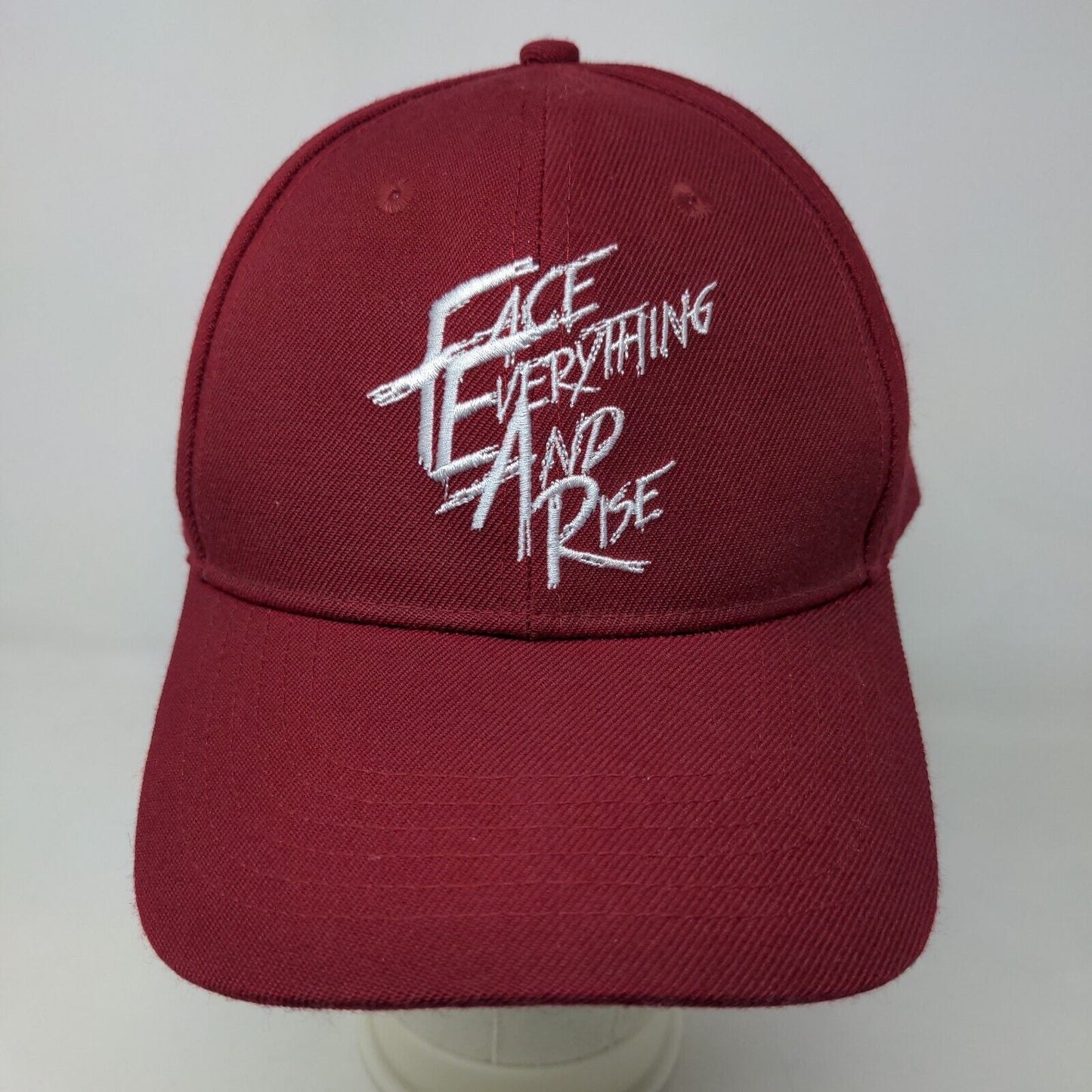 Face Everything & Rise Men's Snapback Hat Red Adjustable Embroidered Logo