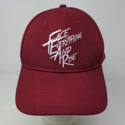 Face Everything & Rise Men's Snapback Hat Red Adjustable Embroidered Logo