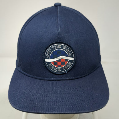 Vans 5 Panel Blue OSFM Snapback Hat Off The Wall Patch Embroidered Skate Logo