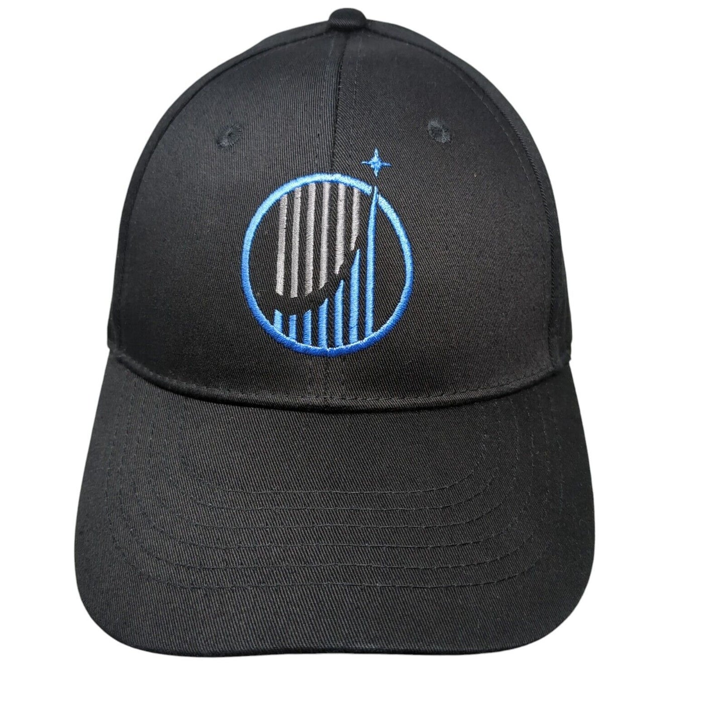 Life Surge Snapback Hat Black OSFA Adjustable Embroidered Vented Holes 6 Panel