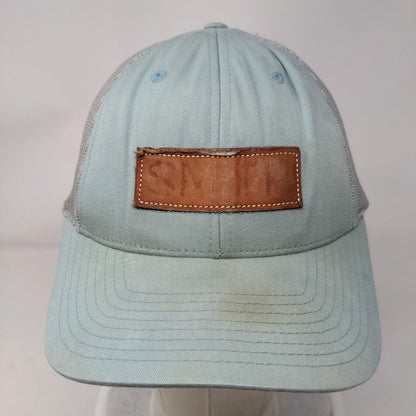 Smith Leather Patch Snapback Mesh Back Trucker Hat Blue M/L Colorblock
