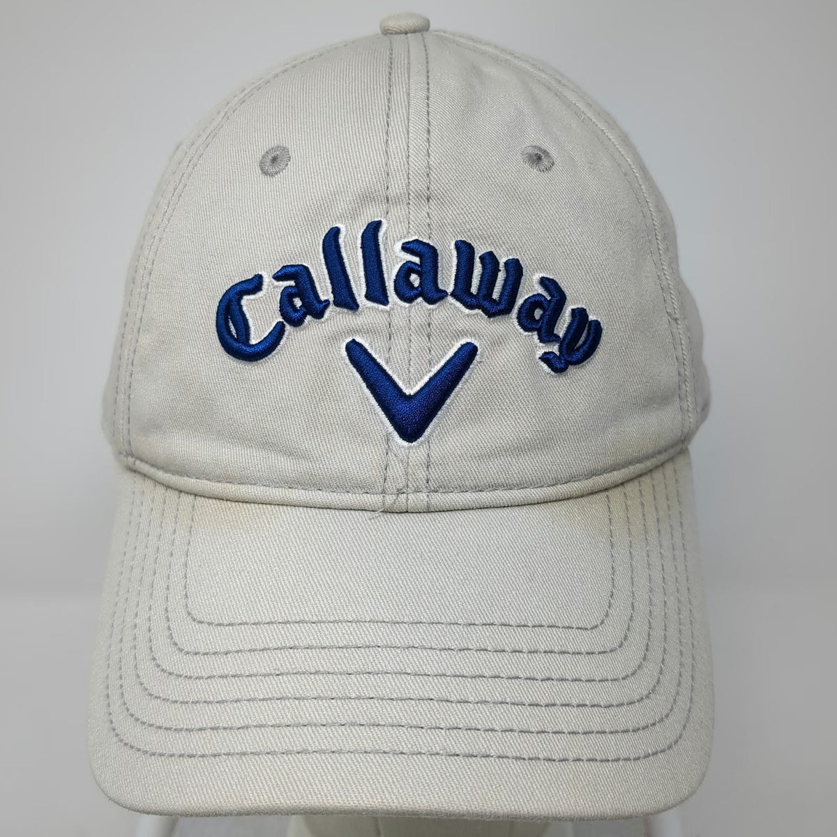 Callaway Baseball Cap Beige One Size Slideback Green Undervisor Blue Logo hat
