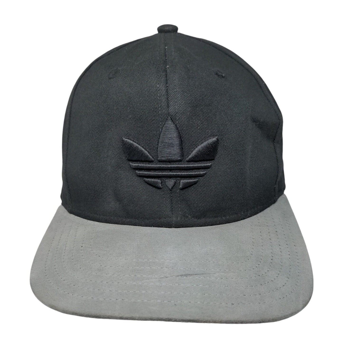 Adidas Trefoil Snapback Hat Black OSFM Embroidered Logo Colorblock