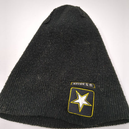 U.S. Army Knit Beanie Hat Black One Size Stretch Embroidered Logo