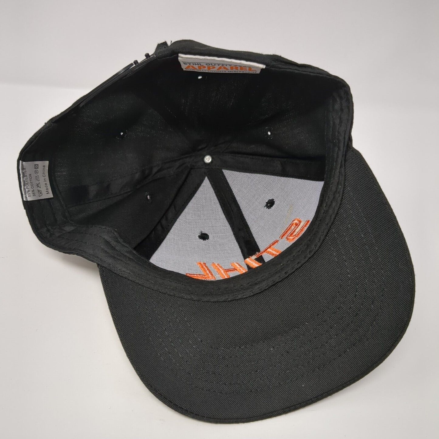 STIHL Snapback Hat Black OSFA Adjustable Embroidered 6 Panel Solid