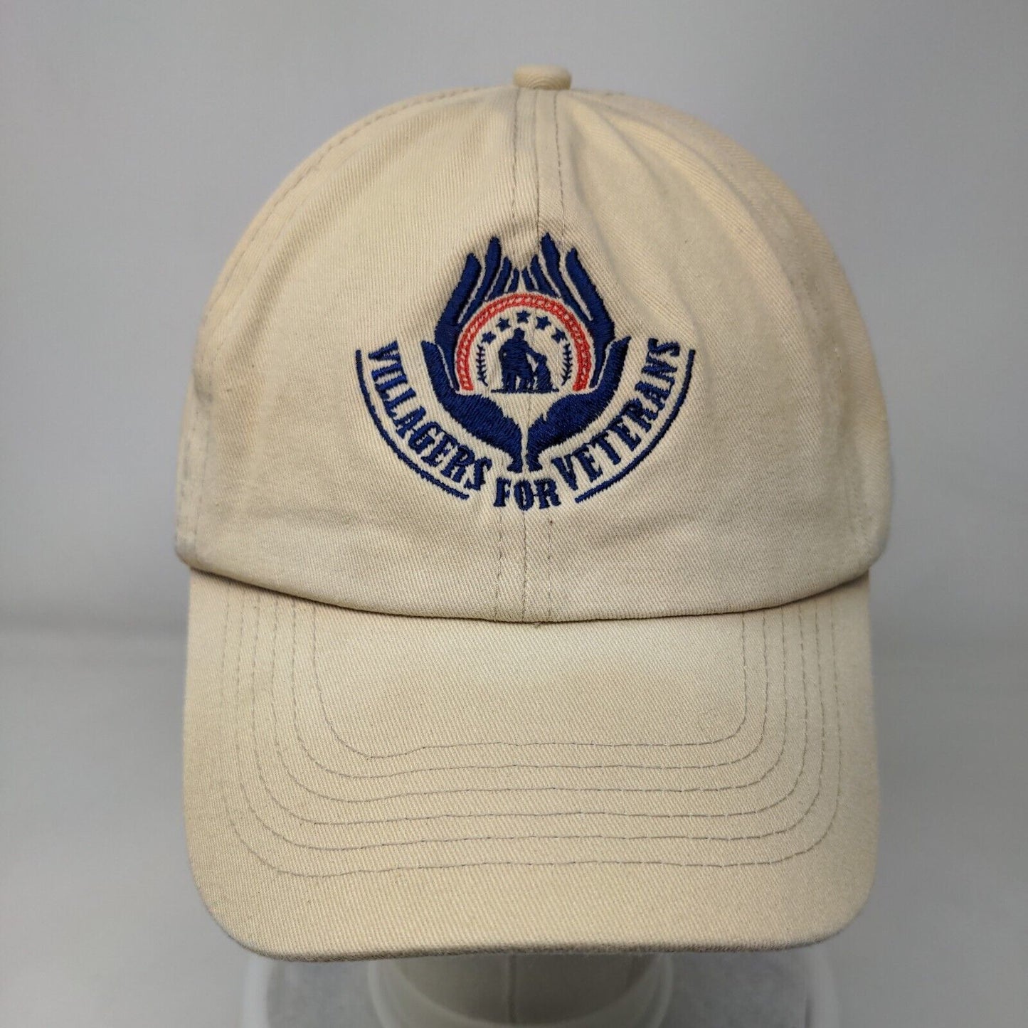 Villagers For Veterans Slideback Hat Tan One Size Embroidered 6 Panel
