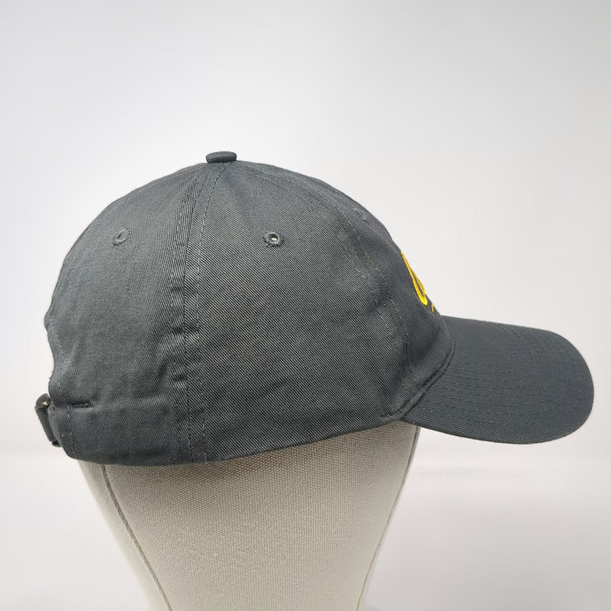 Cabela's Club Baseball Cap Gray One Size Adjustable Yellow Script Logo Hat