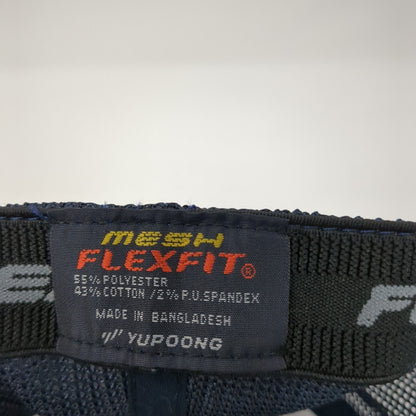 Idaho 55 Fitted Mesh Back Trucker Hat Blue One Size Flexfit Yupoong