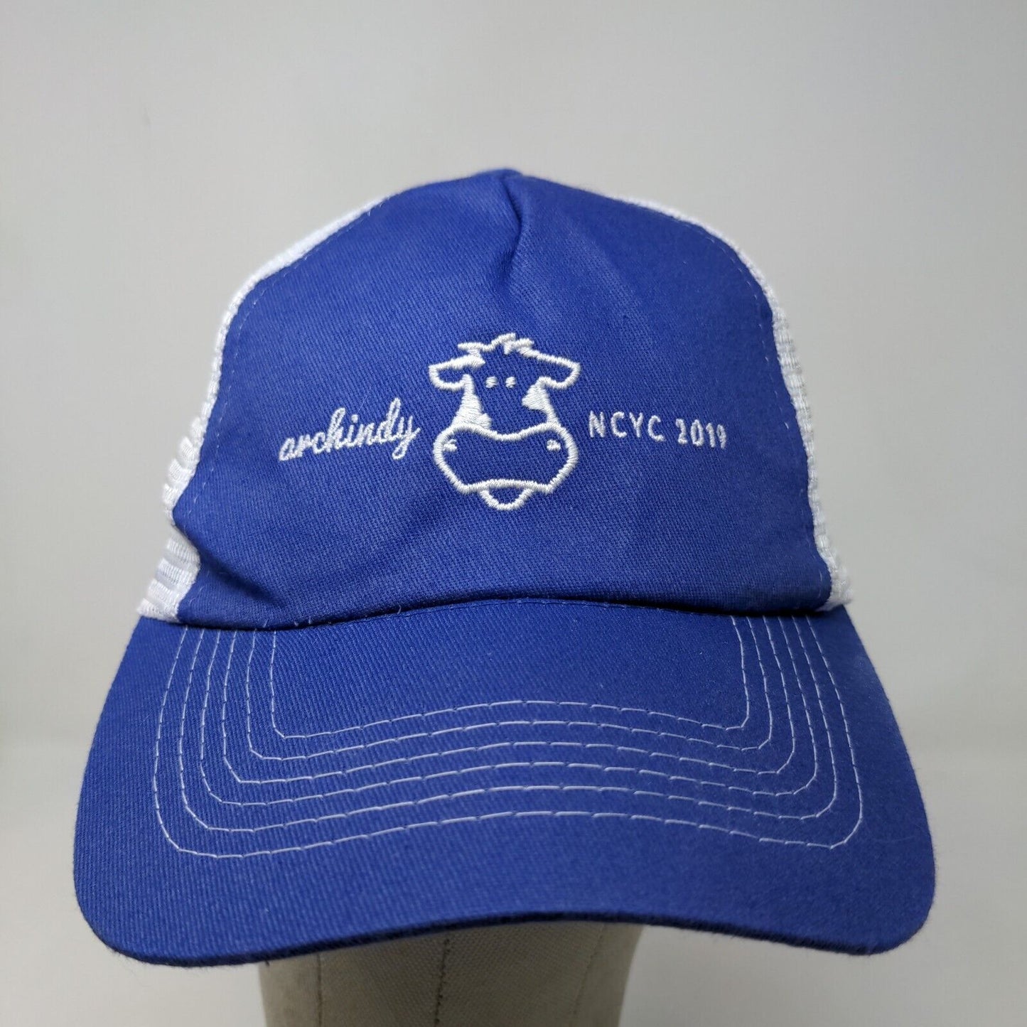 Hit Wear Men's Snapback Mesh Back Hat Blue White OSFA Embroidered Logo Cow