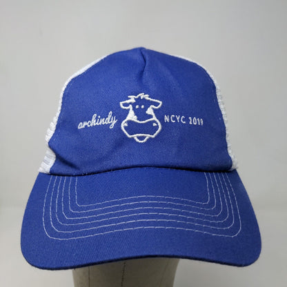 Hit Wear Men's Snapback Mesh Back Hat Blue White OSFA Embroidered Logo Cow