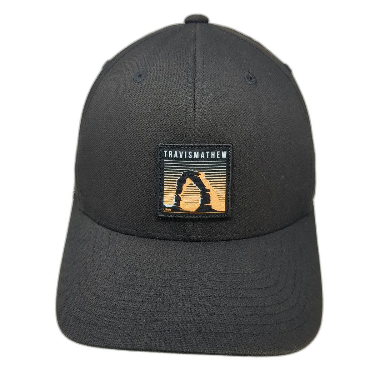 TravisMathew Snapback Black Hat One Size Arches National Park Utah Golf Patch