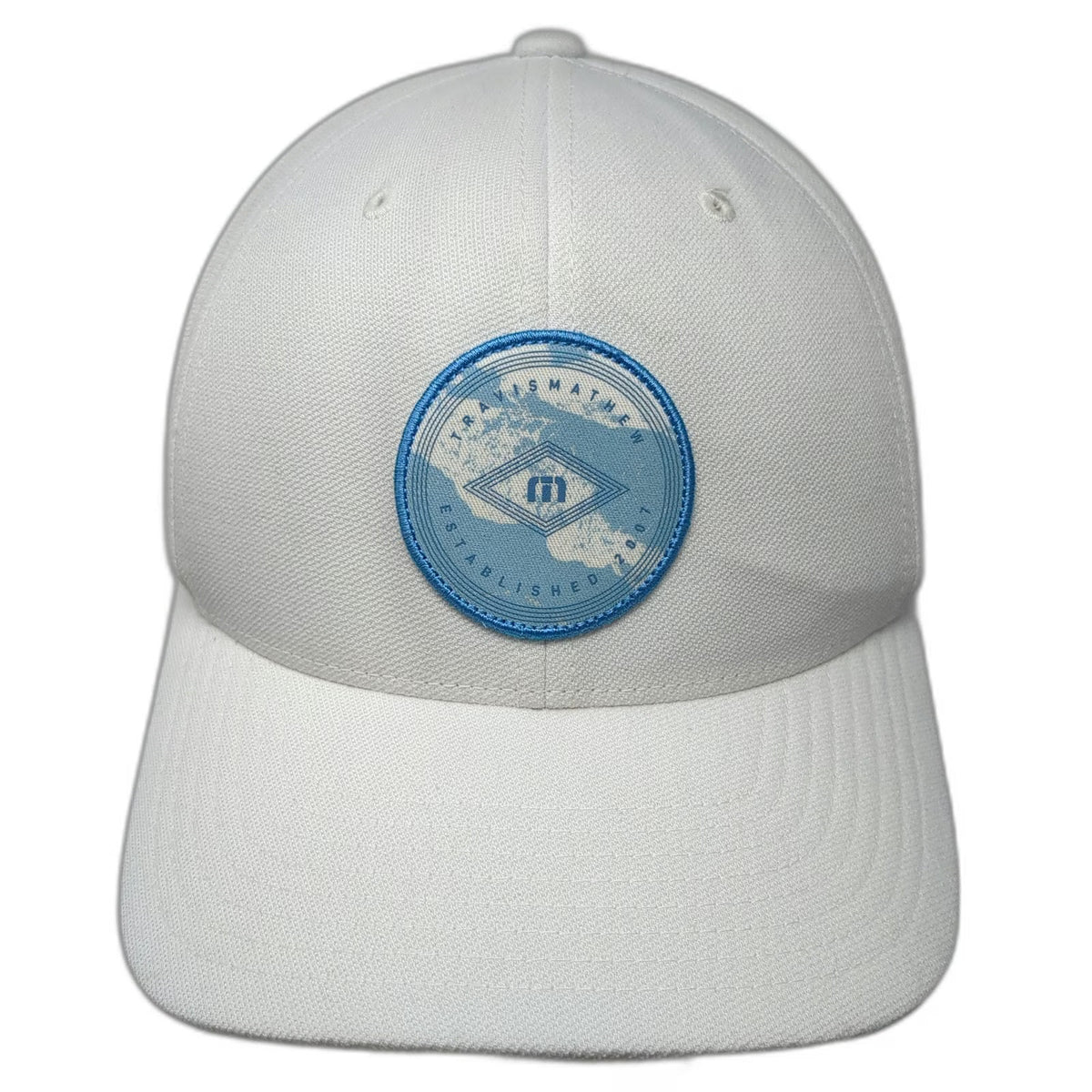 TravisMathew Snapback Hat White One Size Golf Logo Patch Adjustable Structured