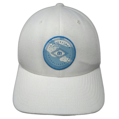 TravisMathew Snapback Hat White One Size Golf Logo Patch Adjustable Structured