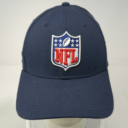 New Era NFL Shield Logo Blue L 39THIRTY Stretch Fit Embroidered Curved Brim Hat