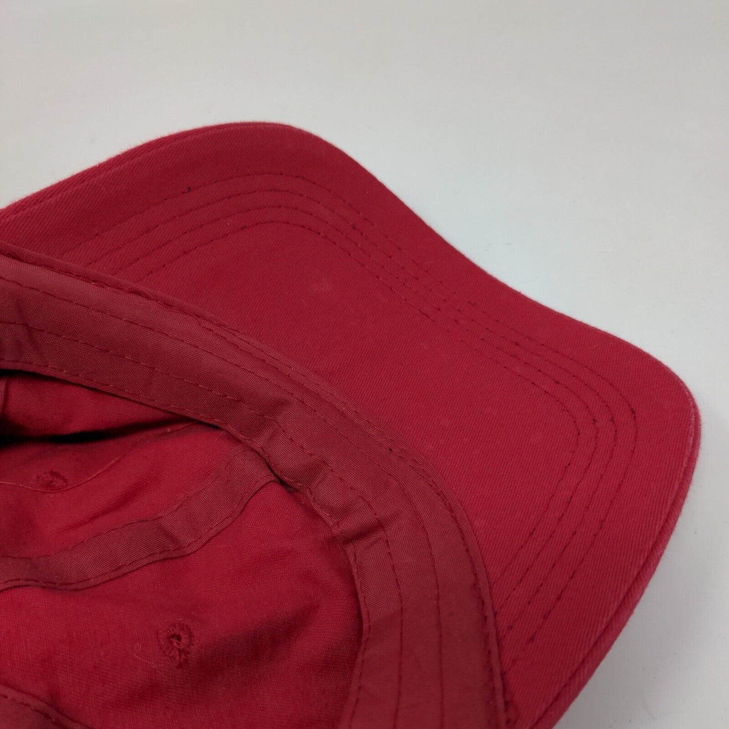 Unbranded Slideback Hat Red OSFA Adjustable Vented Holes 6 Panel Blank