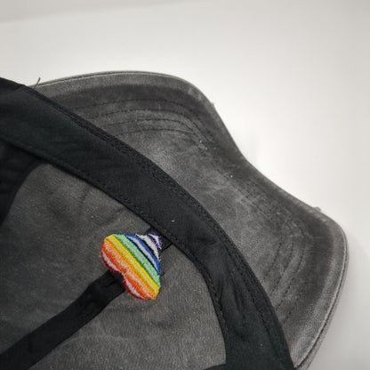 Rainbow Heart Slideback Hat Gray One Size Adjustable David And Young