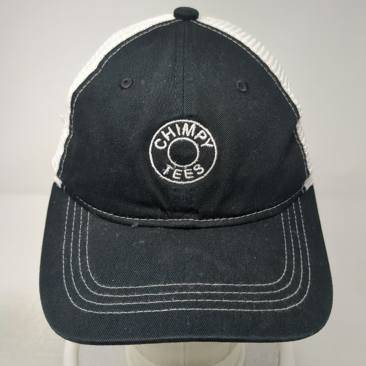 Port Authority Trucker Hat Black One Size Chimpy Tees Logo Mesh Back Snapback