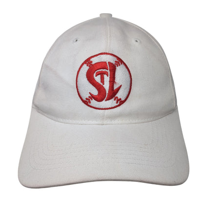 STL Strapback Hat White One Size Adjustable Embroidered Sportsman