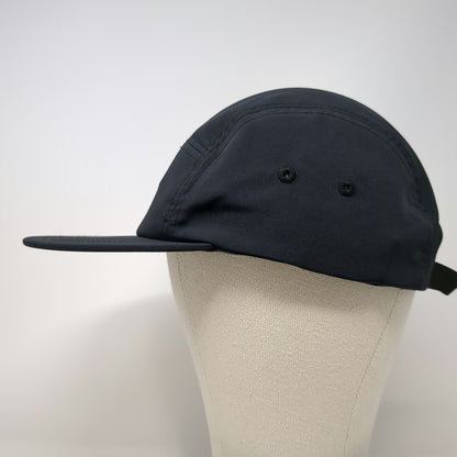 Port Authority 5 Panel Black One Size Performance Flat Brim Hat Strapback Buckle