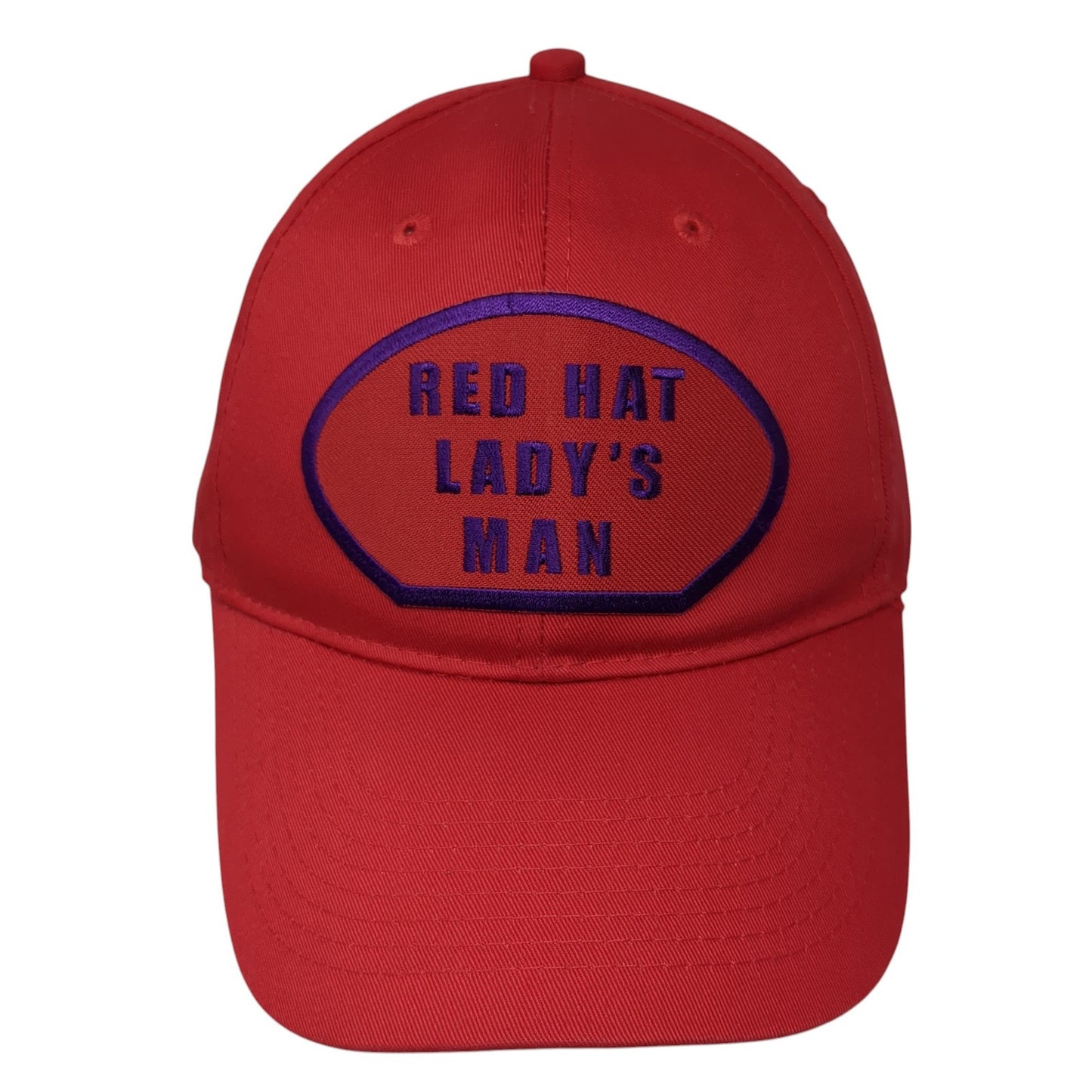 Red Hat Lady's Man Snapback Hat Red One Size Adjustable 6 Panel Otto