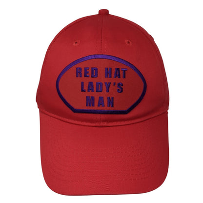 Red Hat Lady's Man Snapback Hat Red One Size Adjustable 6 Panel Otto
