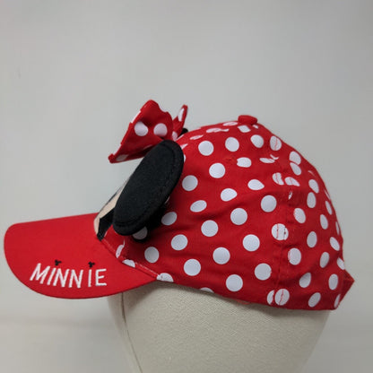 Disney Girl's Strapback Hat Red size OS Embroidered Minnie Mouse Ears