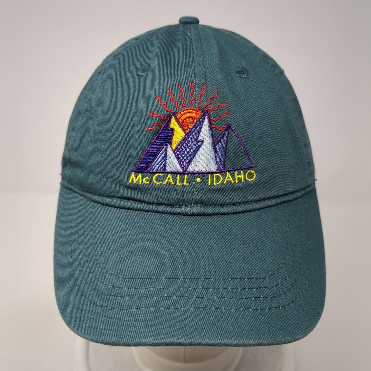 McCall Idaho Mountain Slideback Hat Green One Size Adjustable Ace USA