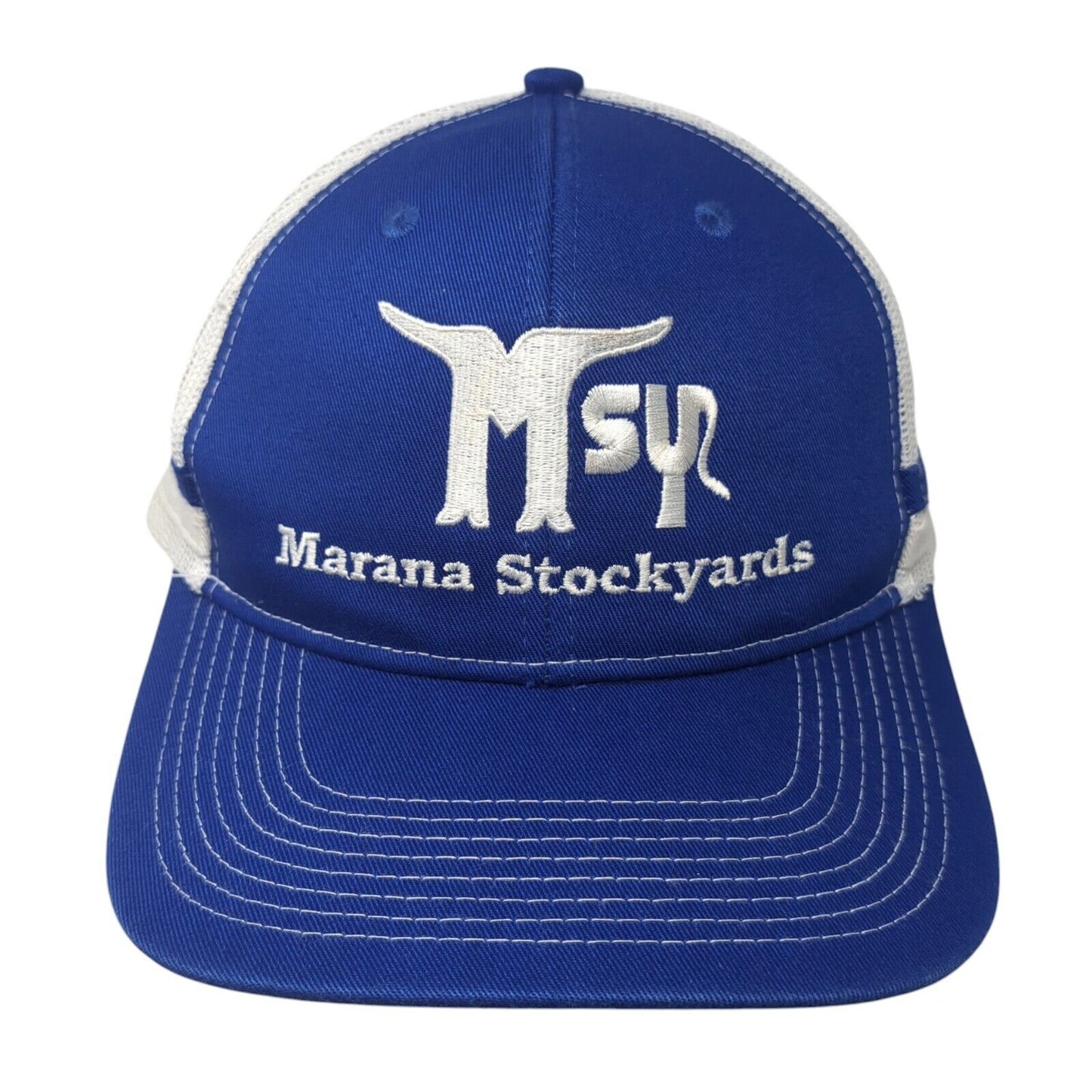 Marana Stockyards Snapback Trucker Hat Blue OS Adjustable Mesh Port Authority